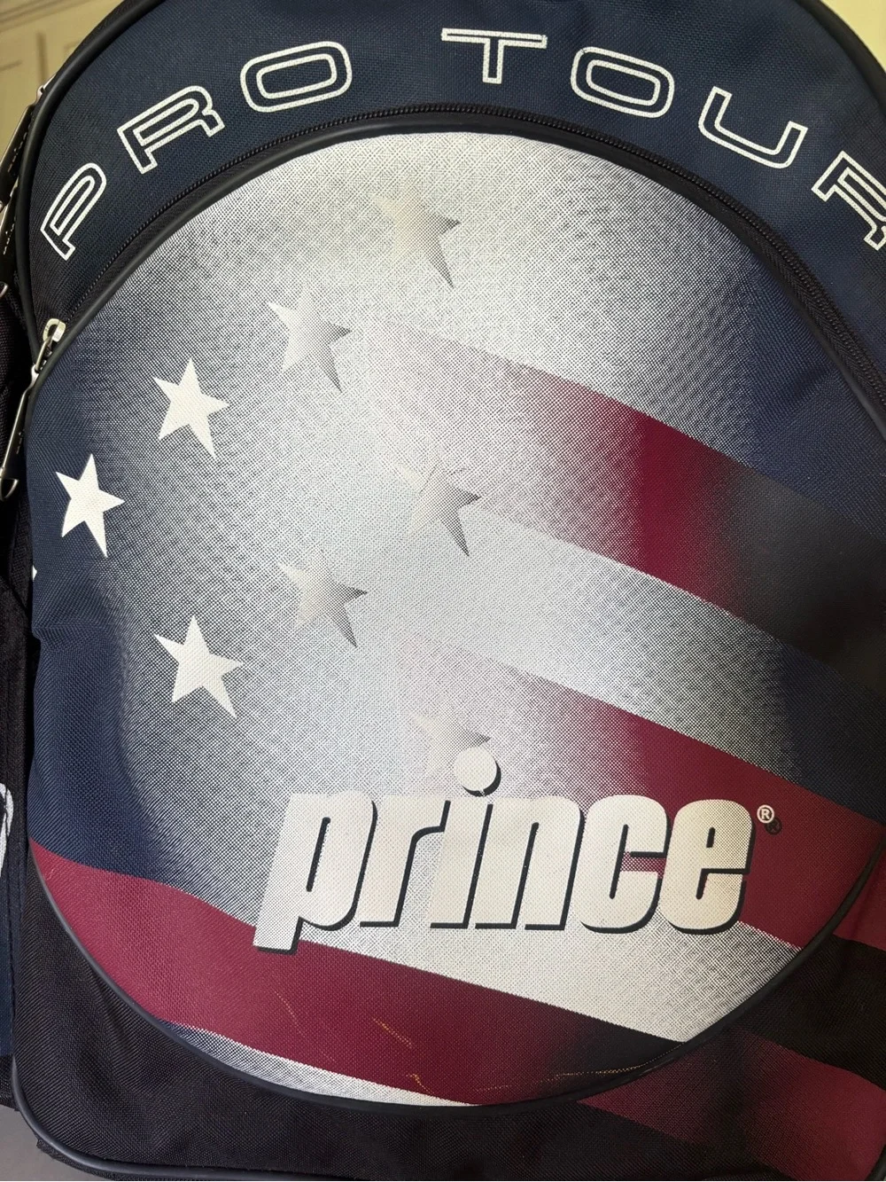 Vintage Prince Pro Tour Backpack American Flag Travel Tennis Bag Large